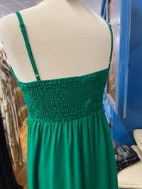 Green Pintuck Cami Dress