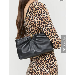 Loeffler Randall Black Shoulder Bag with Gold Knot