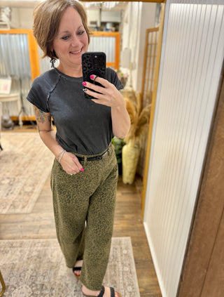 Cheetah Barrel Jeans