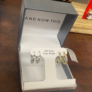 And Now This 18K Gold over brass Earring 2-piece set