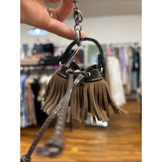 Patricia Nash Dark Brown Suede and Leather Mini Bag Charm