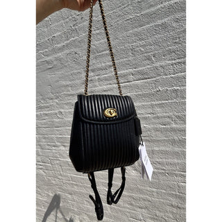 Coach Parker Convertible Quilted Leather Backpack 16 in Black