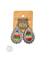 Western Serape Teardrop Earrings