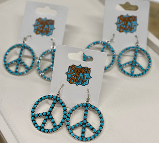 Turquoise Peace Sign Earrings