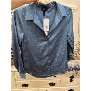 Aqua Blue sparkling Button-Down Shirt