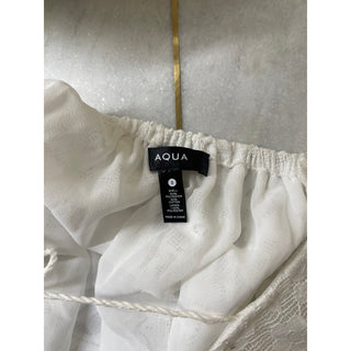 Aqua Elegant White Lace Blouse Size S