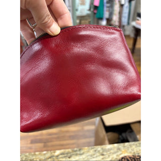 Patricia Nash Red Leather Zip Pouch Wristlet