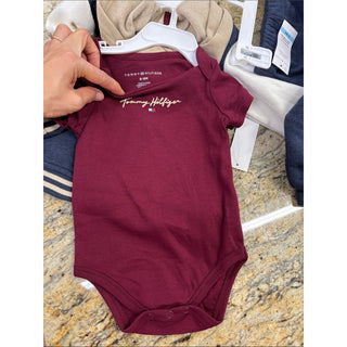Tommy Hilfiger baby Boy Fleece Hooded Baseball Jacket Bodysuit 3-Piece Set 6-9 months