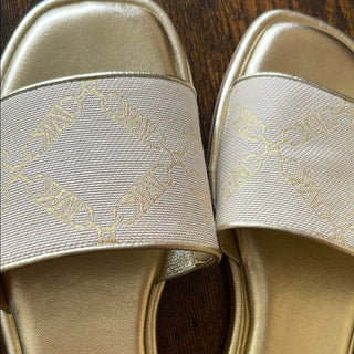 Michael Kors Hayworth Slide Sandal Metallic Gold 7.5