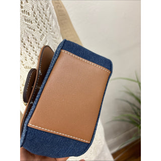 True Religion Denim Crossbody bag with Brown Trim