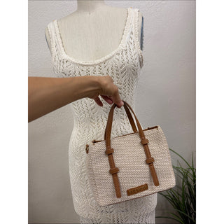 Steve Madden indiee small tote natural Woven straw