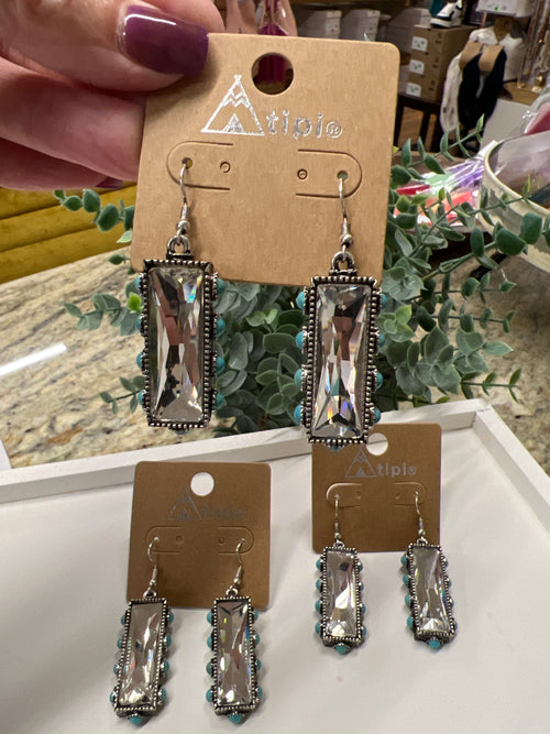 Rhinestone & Turquoise Earrings