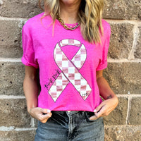 Think Pink Glitter Ribbon Tee