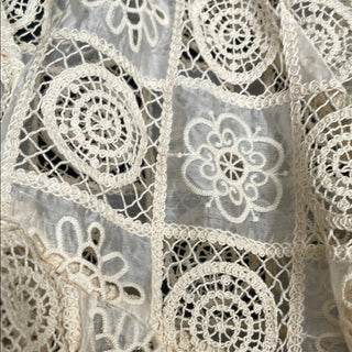 Aqua Cream Cropped Boxy Blouse Size XS