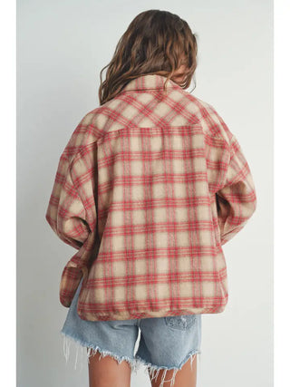 Red Plaid Shirt Jacket