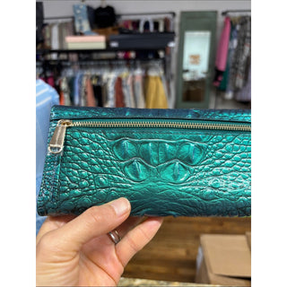 Brahmin Emerald Green Croc-Embossed Leather Wallet