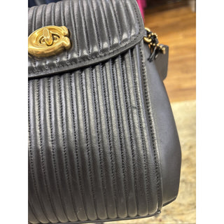 Coach Parker Convertible Quilted Leather Backpack 16 in Black