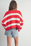 Red Striped Cardigan