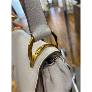 Donna Karen Leather Crossbody Bag cream