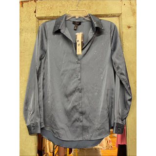 Aqua Blue sparkling Button-Down Shirt