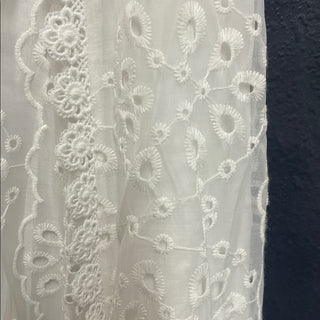 AQUA Lace Trim Eyelet Midi Dress