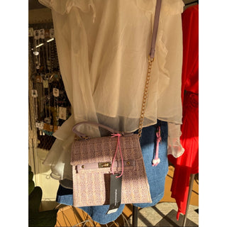 Like dreams Knit-Textured Lilac Crossbody Bag with Gold Chain Strap