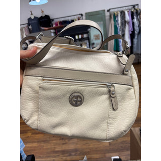 Gianni Bernini Cream beige Crossbody Bag with Taupe Trim