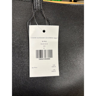 kate spade Black Leather Tote with Gold Logo