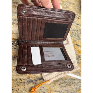 Old trend leather basswood clutch wallet