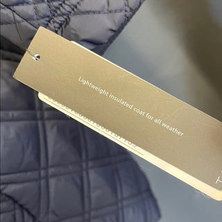 Tahari Navy Quilted Hooded Jacket lightweight