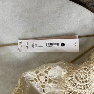 Aqua Cream Cropped Boxy Blouse Size M