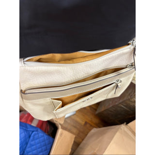 Gianni Bernini Cream beige Crossbody Bag with Taupe Trim