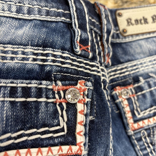Rock Revival Jeans Crystals Embroidered Shorts 29