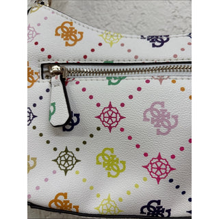 Guess Shoulder Bag with Multicolor Logo Print