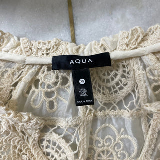 Aqua Cream Cropped Boxy Blouse Size XS