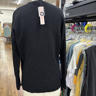 Aqua Cashmere Sweater Black Crew Neck Pullover