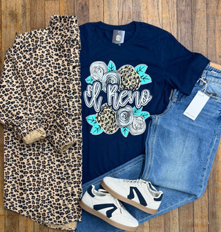 El Reno Floral & Leopard Tee