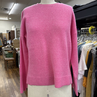 Aqua Cashmere Sweater Pink Crew Neck Pullover