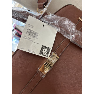 Anne Klein Large Belted Satchel With Strap Brown Bag