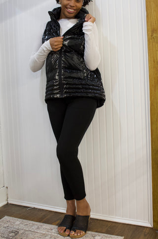 Anorak Metallic Quilted Waxed Down Vest