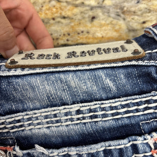 Rock Revival Jeans Crystals Embroidered Shorts 29