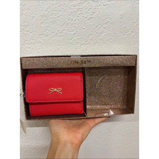 ON 34TH Red Women's Wallet with Gold Bow Accent