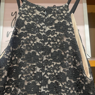 Nightway Black Lace Halter Maxi Dress size 6-lisa#6
