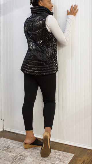 Anorak Metallic Quilted Waxed Down Vest