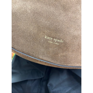 kate spade Brown Suede Crescent Shoulder Bag with Dark Brown Strap