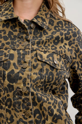 Judy Blue Leopard Boyfriend Denim Jacket