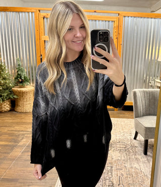 Slouchy Black Ombre Sweater