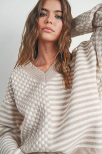 Frenchy Checker Sweater