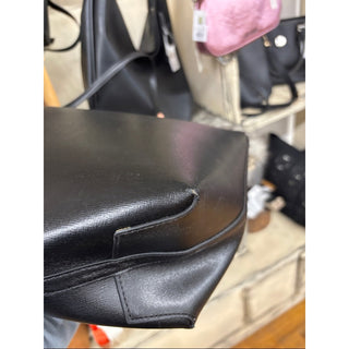 kate spade Black Leather Tote with Gold Logo