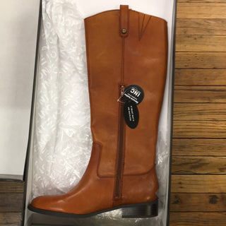 INC International Concepts Women's Brown Leather Knee-High Boots Size US 11 M